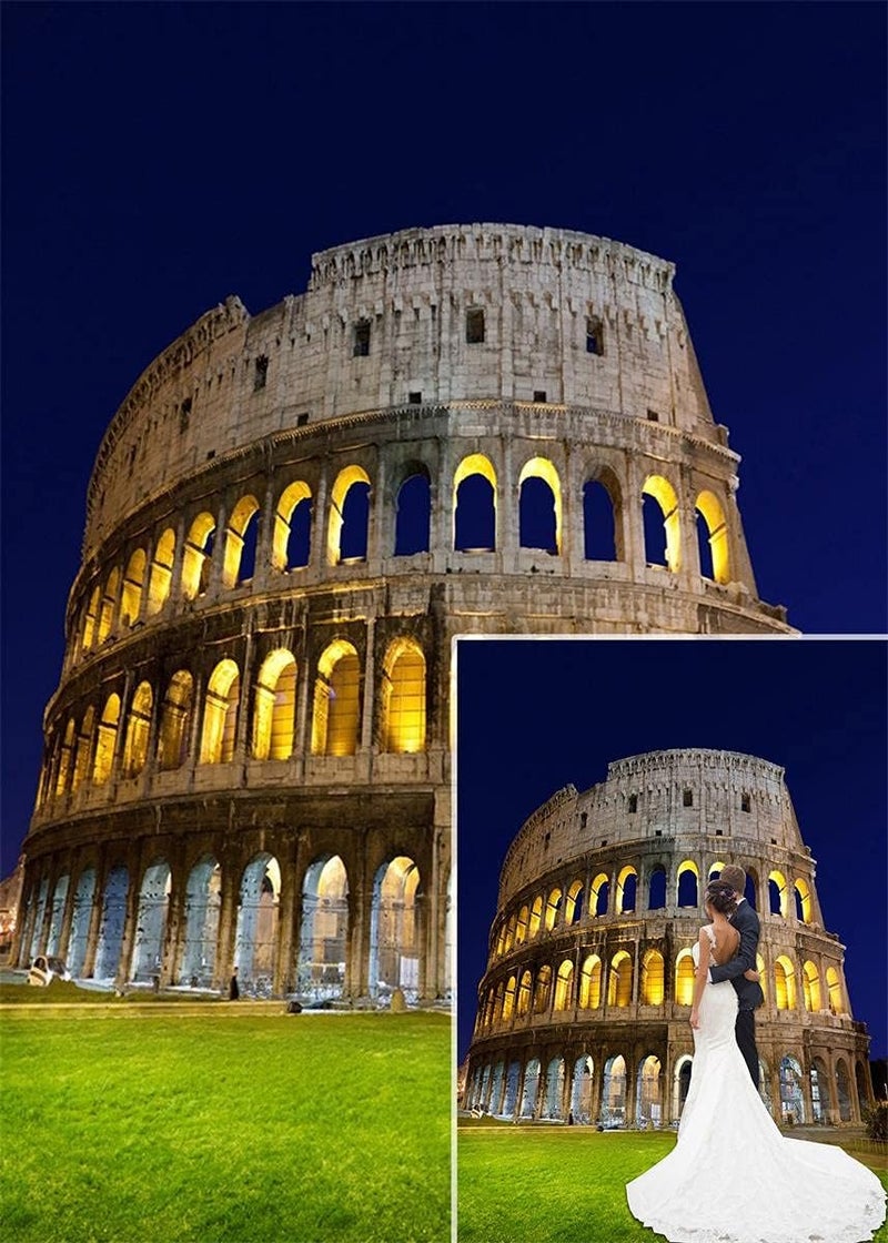 AOFOTO 5x7 قدم خلفية أنقاض الكولوسيوم الروماني القديم خلفية تصوير الكولوسيوم معلم إيطالي صورة شخصية للبالغين الفتاة الصبي السفر الأوروبي روما قوس عتيق عمارة Props استوديو تصوير فينيل - Image 2